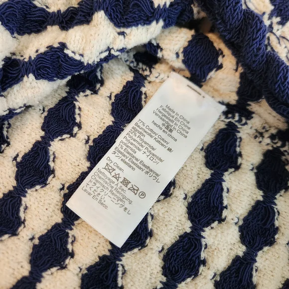J. Crew Cream and Navy Cardigan Sweater - Picture 12 of 15